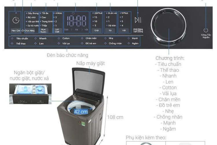 Máy giặt Aqua Inverter 15kg AQW- DR150UGT.PS